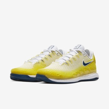 Nike Court Air Zoom Vapor X Knit - Női Teniszcipő - Sárga/Világos/Fehér/Kék